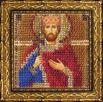 225ПМИ Набор для вышивания бисером 'Вышивальная мозаика' Икона 'Св. Равноап. царь Константин', 6,5*6,5 см