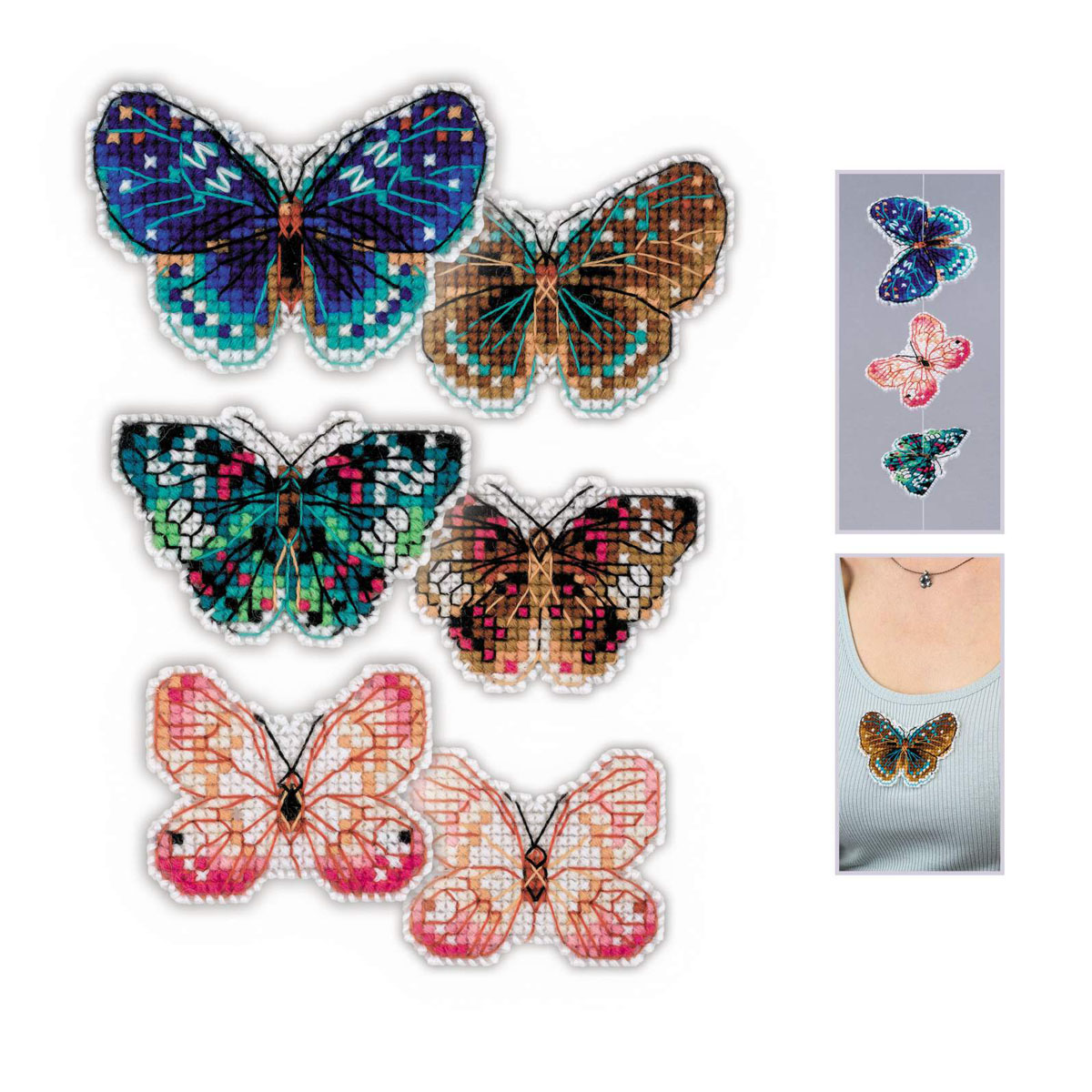 1997АС Набор для вышивания Риолис 'Парящие бабочки' 9*6, 8*5, 6*5 см