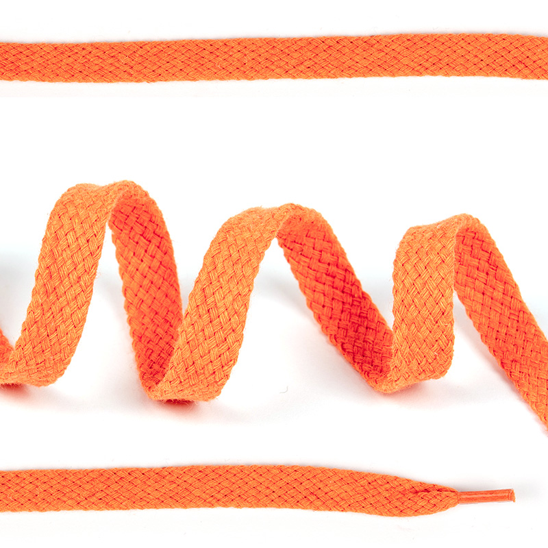 Шнурки плоские 10мм х/б дл.150см цв.008 оранжевый (10 комп), 00110413