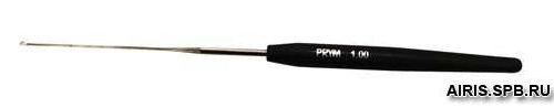 175930 Крючок для вязания кружев фриволите с пластиковой ручкой, сталь, 1,0 мм, Prym