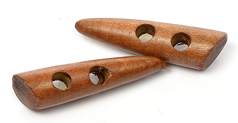Пуговицы деревянные TBY BT.WD.044 цв.002 коричневый 95L-60мм, 2 прокола, 20 шт, BTWD04402
