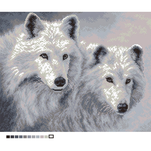 678 Набор для вышивания Hobby&Pro 'Белые волки', 29*23 см