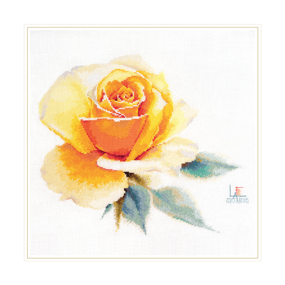 2-52 Набор для вышивания АЛИСА 'Акварельные розы. Желтая элегантная' 24*26см