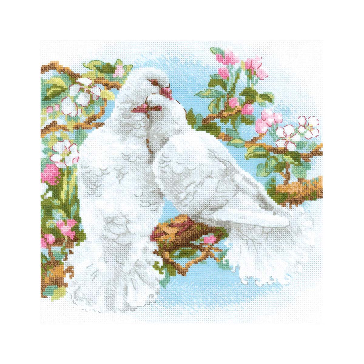 1856 Набор для вышивания Риолис 'Белые голуби'25*25см