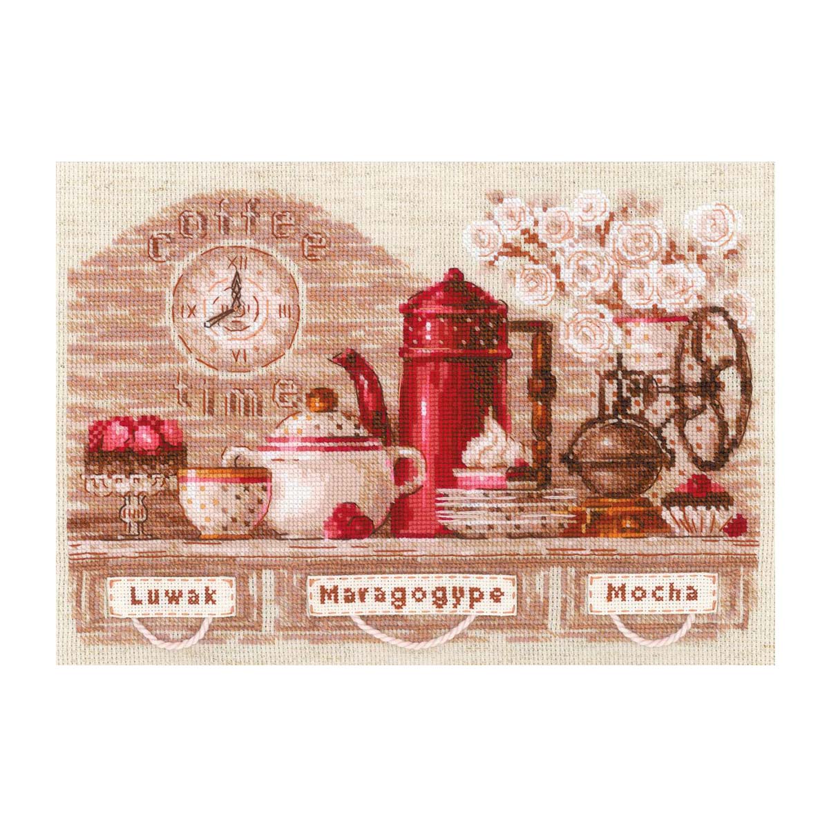 1874 Набор для вышивания Риолис 'Coffee Time' 30*21 см