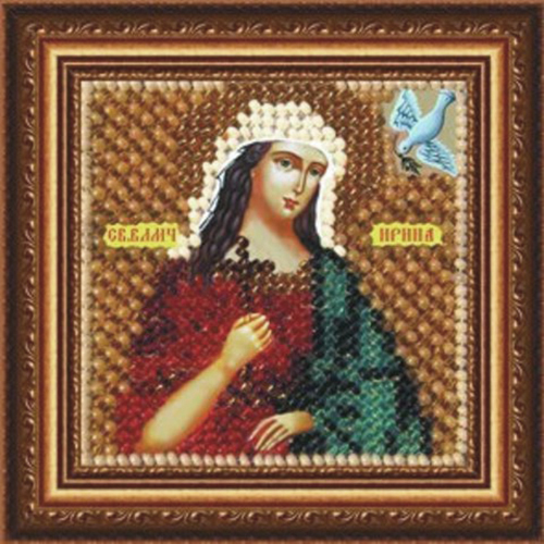 039ПМИ Набор для вышивания бисером 'Вышивальная мозаика' Икона 'Св. Великомученица Ирина', 6,5*6,5 см