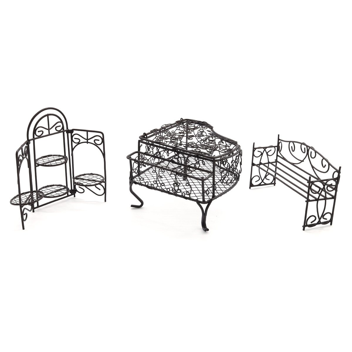 Мебель для куклы, 3 предмета (рояль, скамейка, подставка для цветов), Astra&Craft