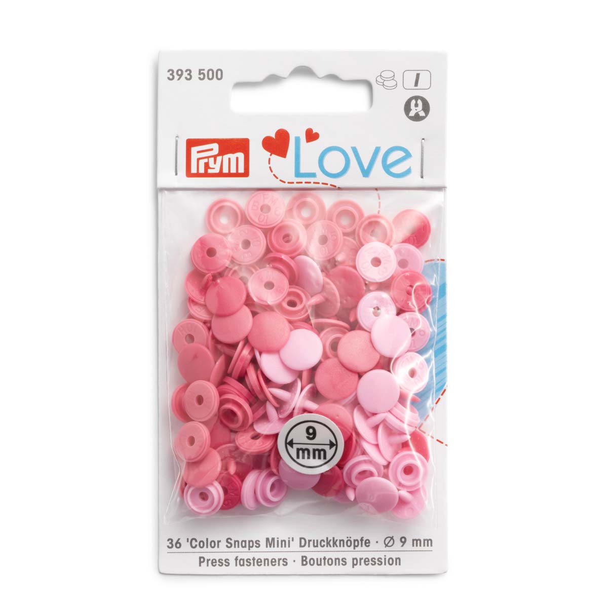 393500 Кнопки Color Snaps Mini PrymLove, розовый цв., 36шт Prym
