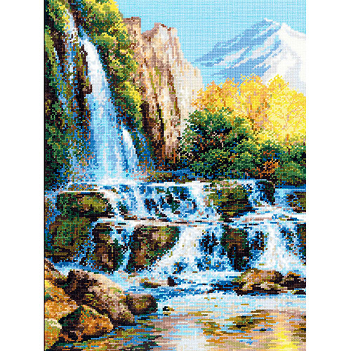 1194 Набор для вышивания Riolis 'Пейзаж с водопадом', 40*60 см