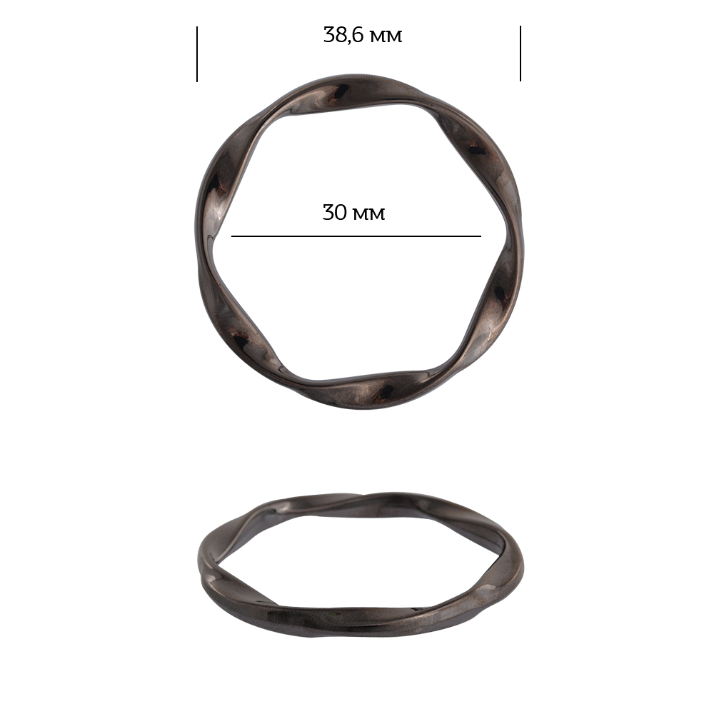 Кольцо металл TBY-1A1185.3 38,6мм (внутр. 30мм) цв. черный никель уп. 10шт, TBY1A11853