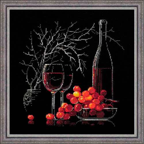 1239 Набор для вышивания Riolis 'Натюрморт с красным вином', 30*30 см