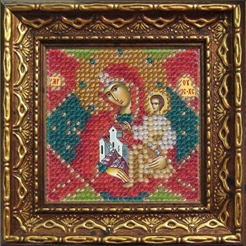 2079дПИ Набор для вышивания бисером 'Вышивальная мозаика' Икона Божией матери 'Неопалимая купина', 6,5*6,5 см