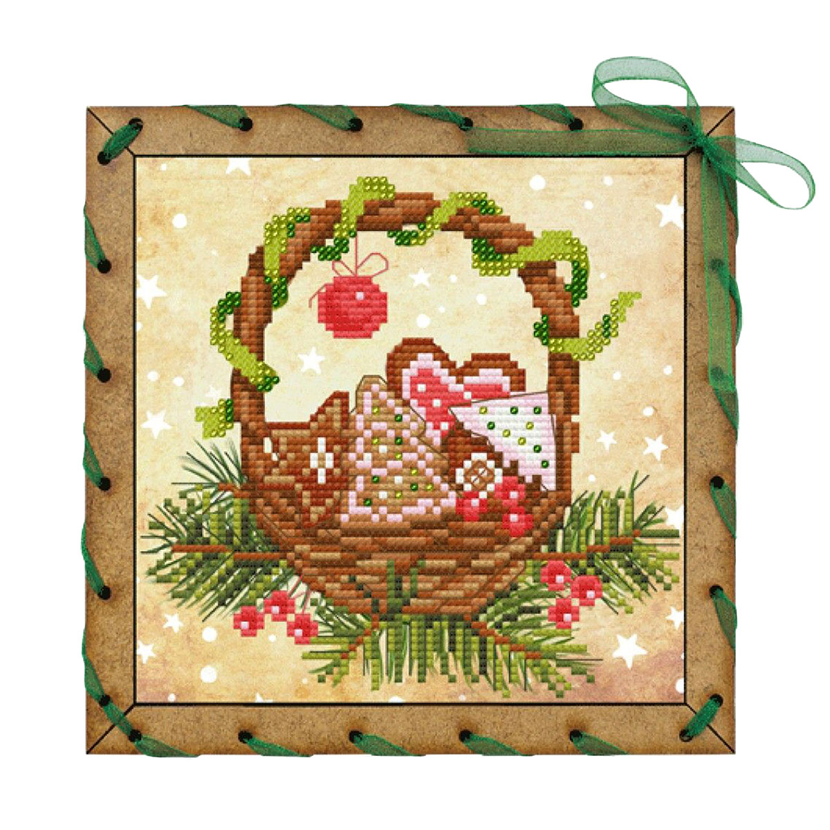 ОР7547 Набор для вышивания нитками 'Рождественские сладости'15 x15см
