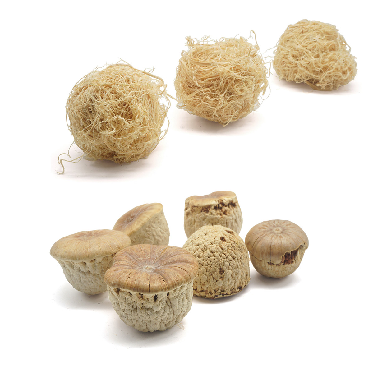 Набор декоративных натуральных элементов (шарики из бамбука, желуди)